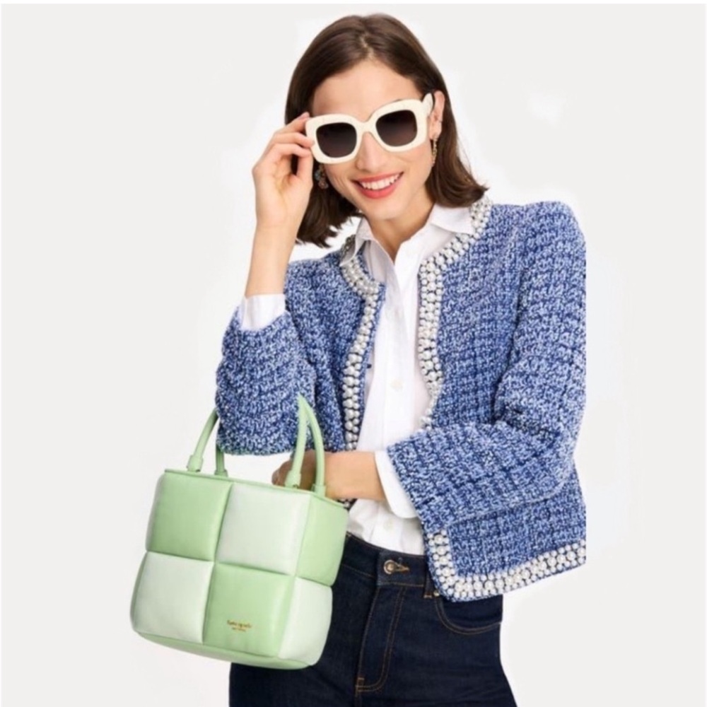 Kate Spade Lime Green,white Puffer Crossbody - Picture 6 of 7